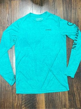 Magellan Outdoors Aqua Green Long Sleeve Performance Tee